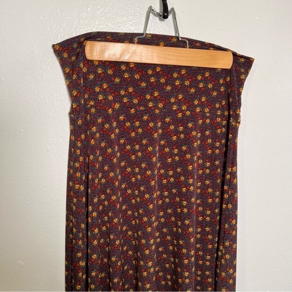 LulaRoe Azure A-Line Skirt Turquoise Floral - Picture 3 of 11